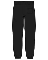 The Womens Sweatpants - Black - SOUL YOGA - Left Leg - Embroidered - White