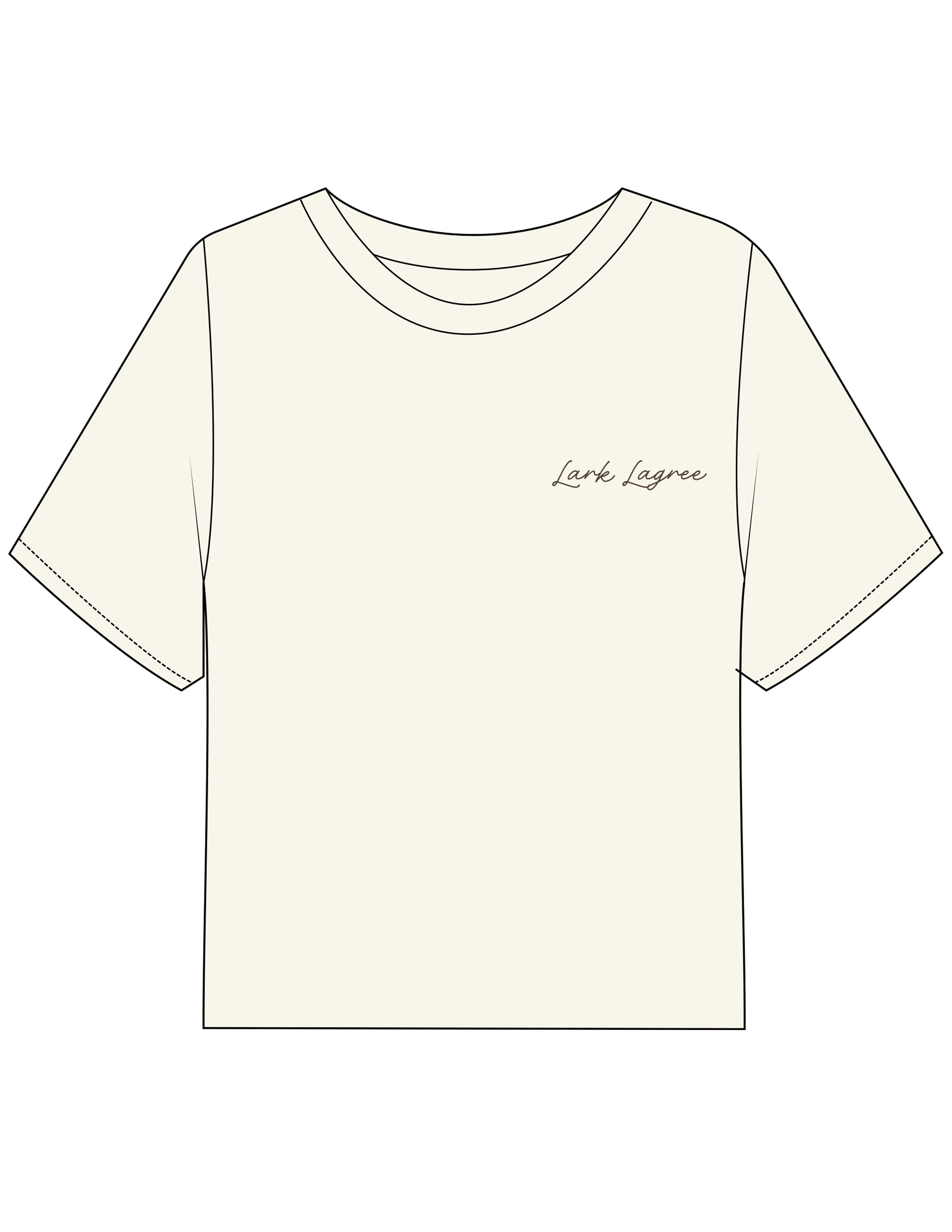 The Boxy Crop Tee - Off White - Pure Movement LARK - Left Chest - Embroidered - Brown
