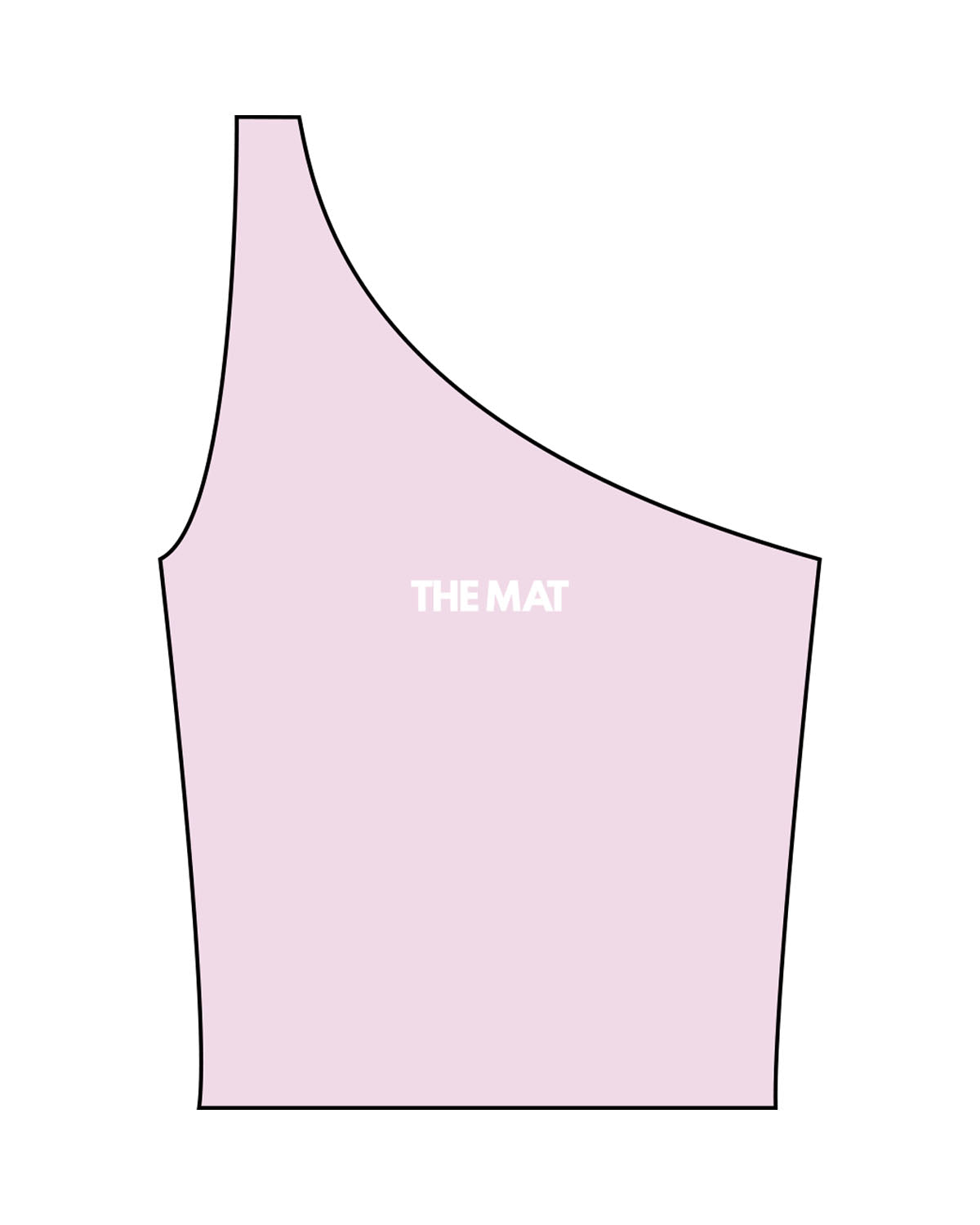 The One Shoulder Tank - Pink - MAT - Center Back - Printed - White
