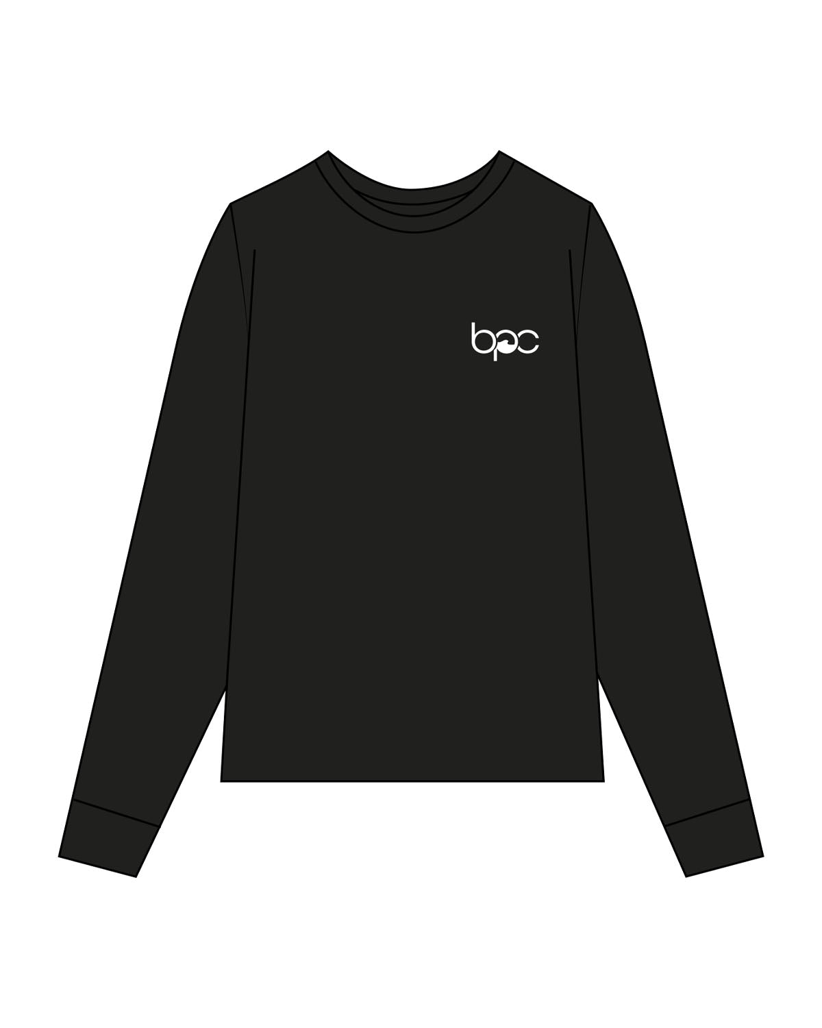 The Womens Long Sleeve - Black - Baxter Pacific - Left Chest - Printed - White