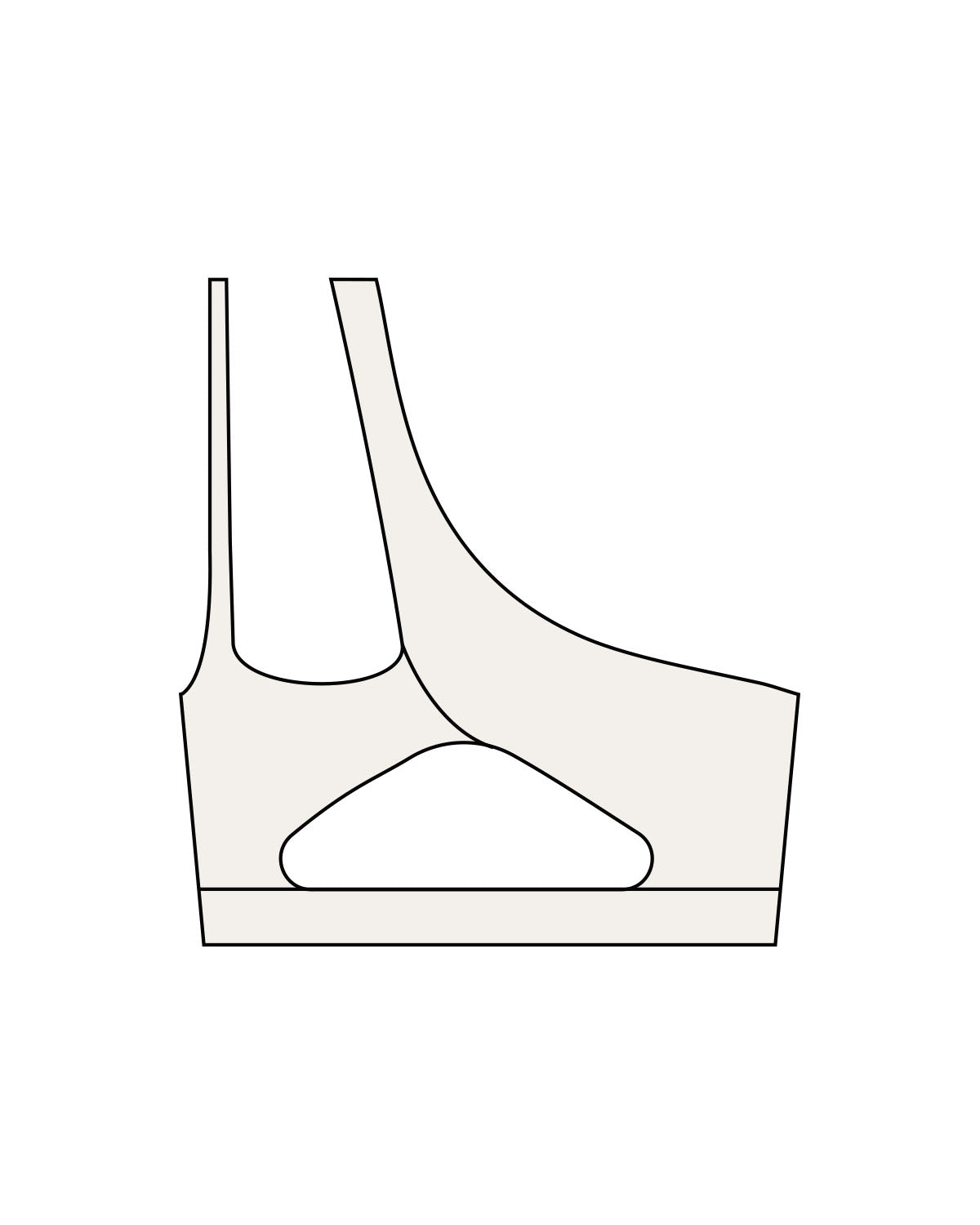 The One Shoulder Bra - Beige - Lagree Tahoe - Center Chest - Printed - Brown