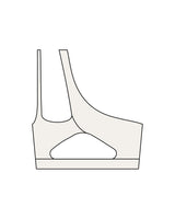 The One Shoulder Bra - Beige - Lagree Tahoe - Center Chest - Printed - Brown