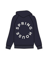 The Mens Hoodie - Ink - Spring House - Center Chest - Back Round - Printed - Off White