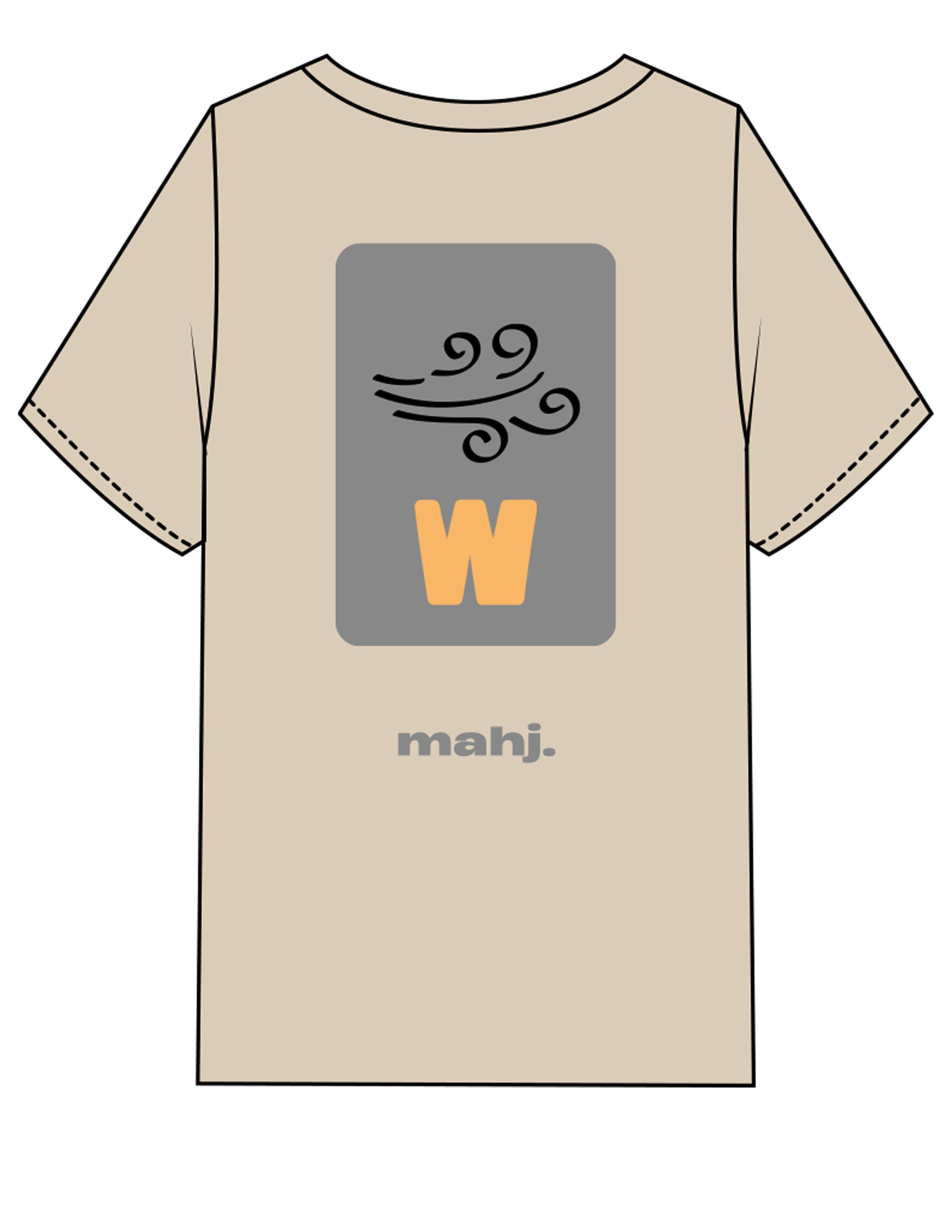 The Mens Heavyweight Tee - Washed Khaki - Barnes. The Label - Center Chest & Full Back - Printed - Full Color