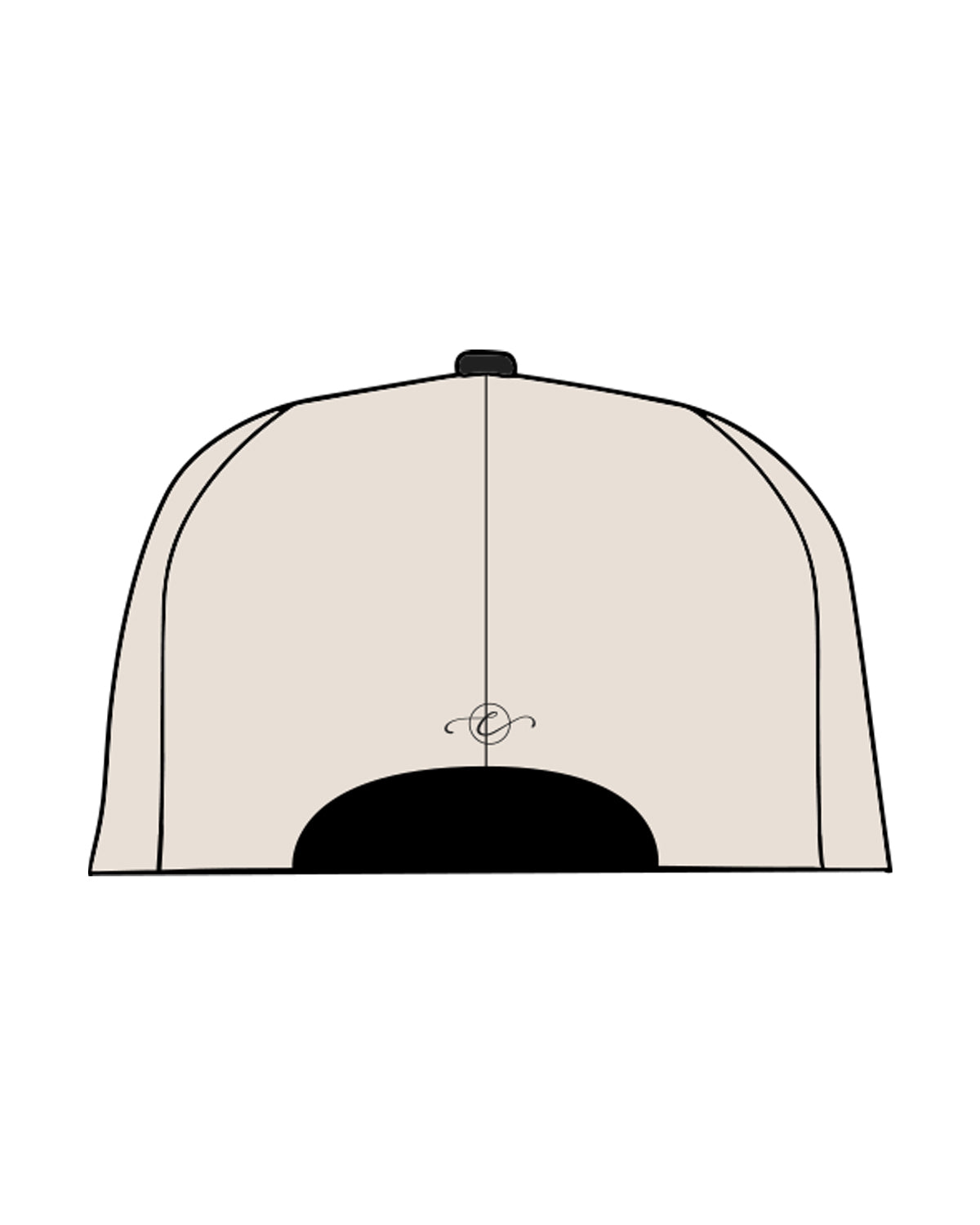The Canvas Cap - Natural / Black- Dr. Courtney - Center Stacked & Back Head - Embroidered Black