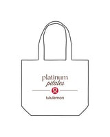 The Tote Bag - White - Platinum Pilates - Center Stacked - Lululemon - Printed - Full Color