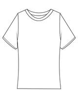 The Baby Tee - White - Movement Pilates Buffalo - Back Center Stacked - Printed - Full Color