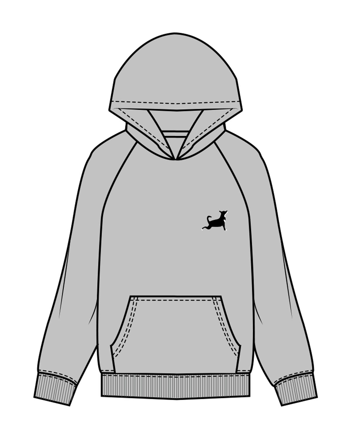 The Mens Hoodie - Heather - Updog Yoga - Left Chest - Back Center - "WhatsUpDog" - Printed - Full Color
