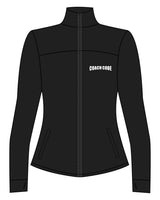 The Womens Zip Jacket - Black - Coach Code - Left Chest - Text - Printed - White