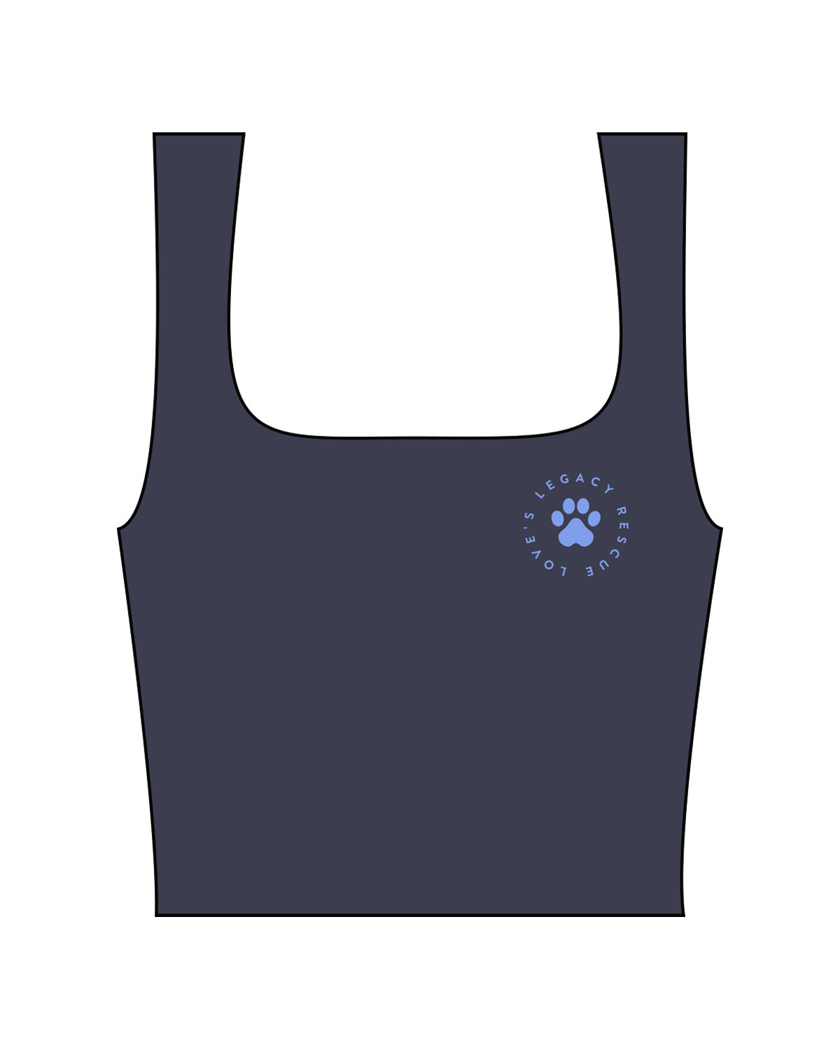 The Square Neck Tank - Navy - LLR - Left Chest - Printed - Full Color