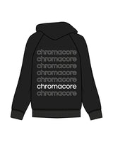 The Mens Hoodie - Black - Chromacore - Right Sleeve & Back Stacked - White