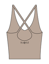 The Sporty Strappy Tank - Light Brown - Sculpt'd Studios - Center Back - Printed - Black