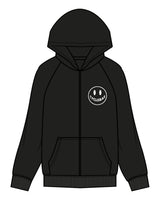 The Womens Zip Hoodie - Black - Cyclebar - Left Chest & Full Back Center Stacked - White