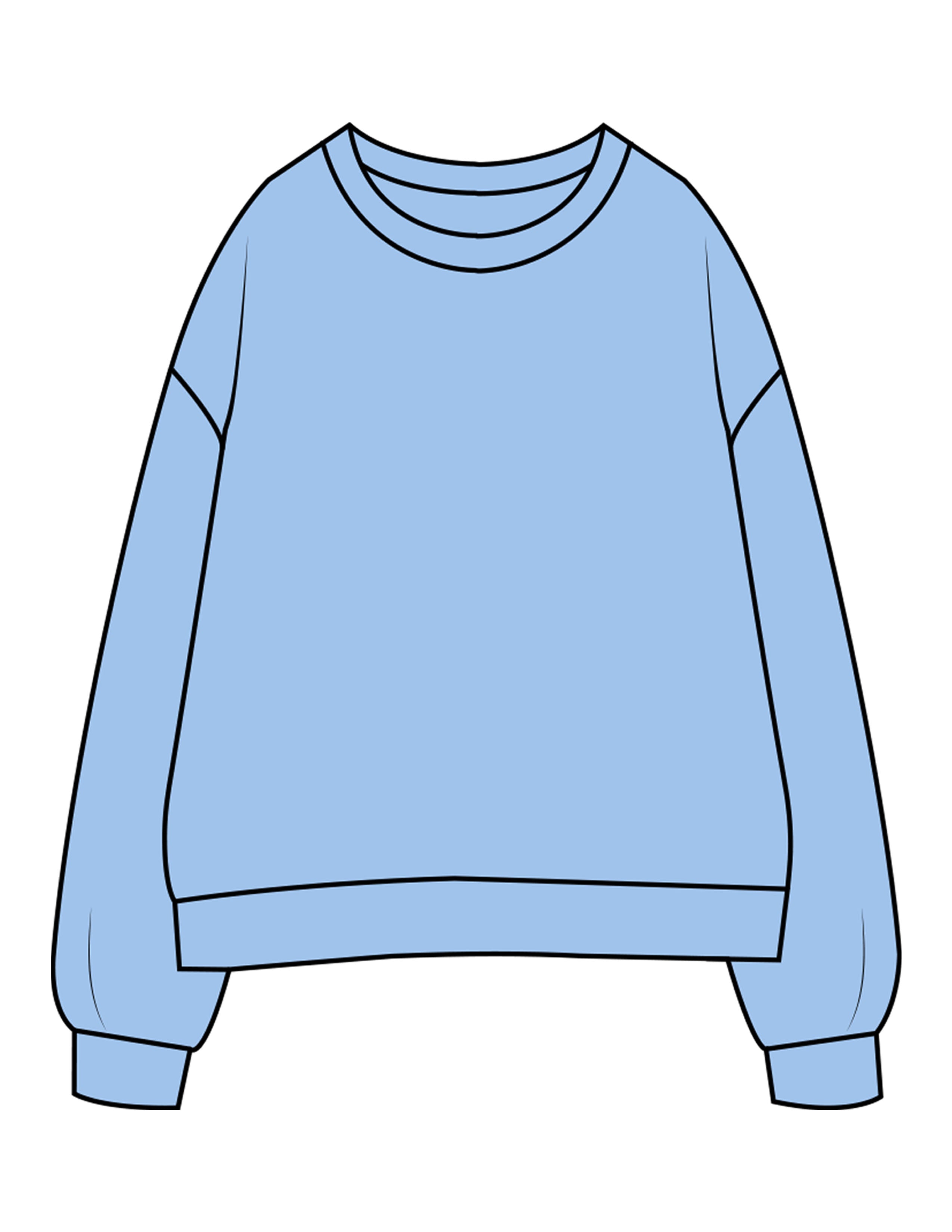 The Midweight Unisex Crewneck - Washed Light Blue - Powerhouse Fitness - Upper Back - Back Left & Right Sleeves - Printed - Black