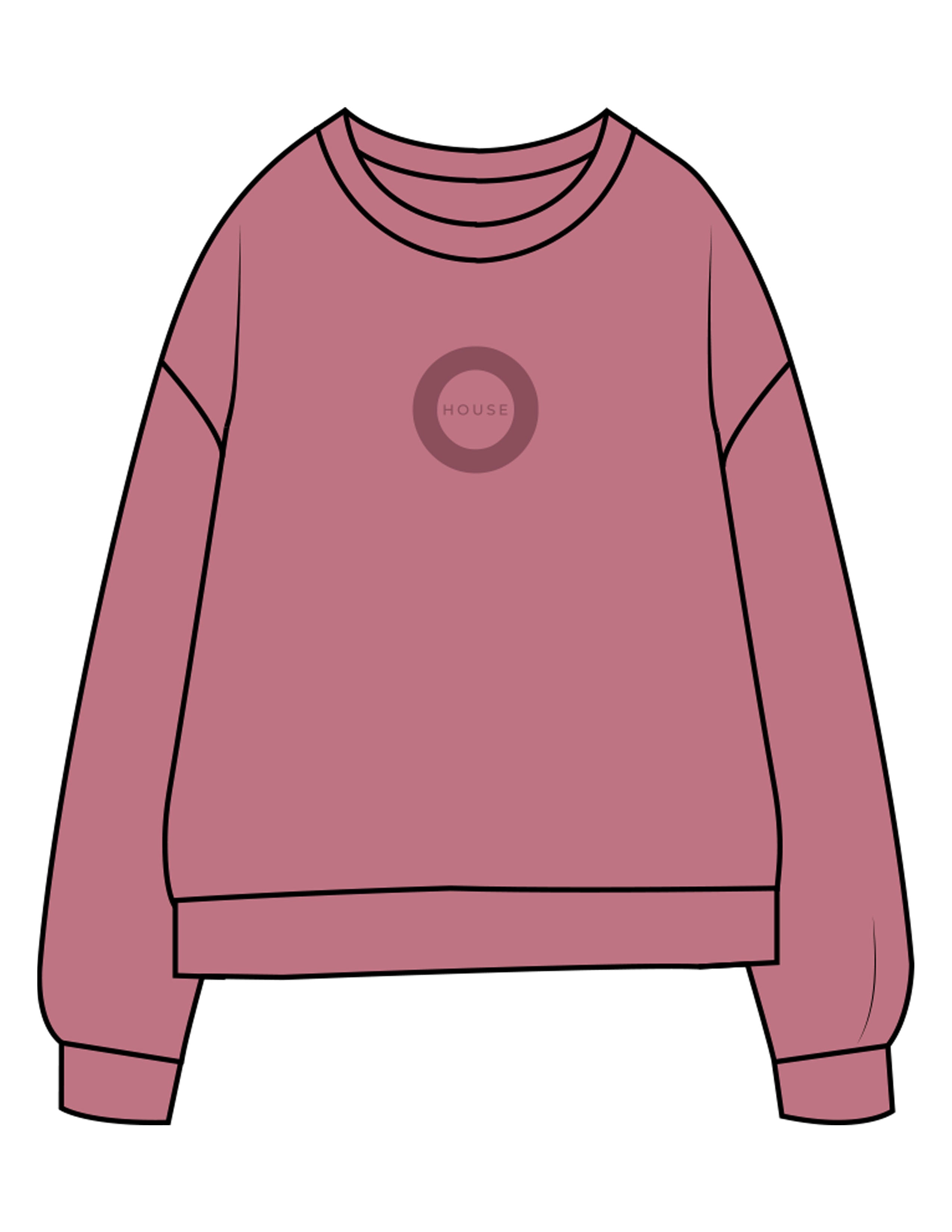 The Midweight Unisex Crewneck - Washed Maroon - HiLo - Center Chest & Back Stacked - Printed - Tone on Tone