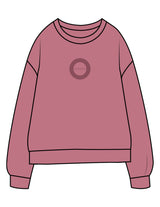 The Midweight Unisex Crewneck - Washed Maroon - HiLo - Center Chest & Back Stacked - Printed - Tone on Tone