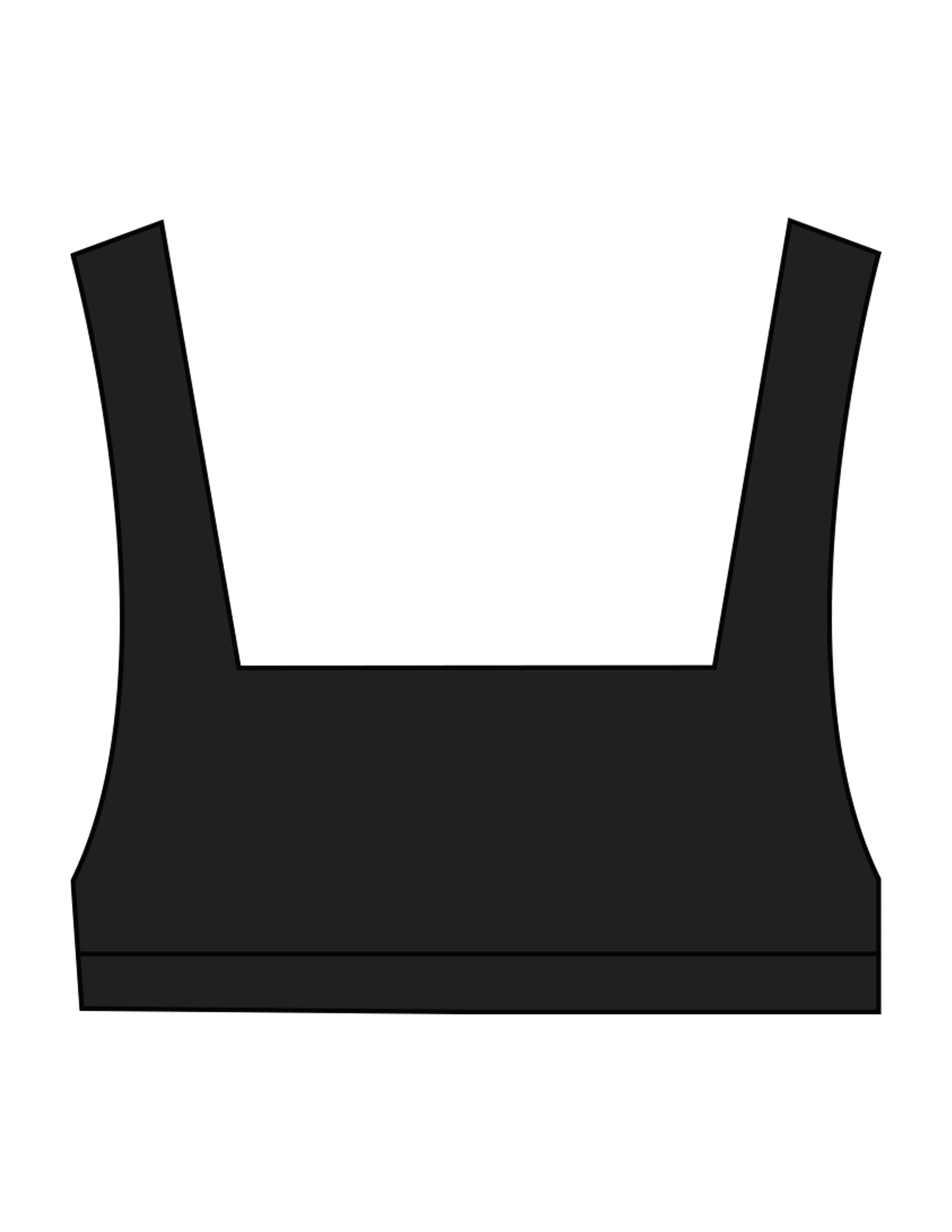 The Box Cut Bra - Black - Peach F.L - Center Back - Printed - Tone on Tone