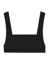 The Box Cut Bra - Black - Peach F.L - Center Back - Printed - Tone on Tone