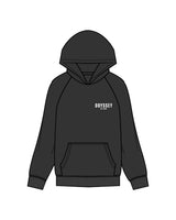 The Mens Hoodie - Washed Black - Odyssey Performance - Left Chest & Back Stacked - White
