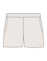 The Womens Sweat Shorts - Bone - RPCS - Left Leg Stacked - Printed - Tone on Tone