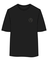 The Womens Oversized Tee - Black - Core Ritual - Left Chest & Back Center NJ - Bone