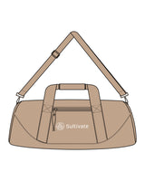 The Gym Duffel - Tan - Sultivate - Center Body Logo - Printed - White