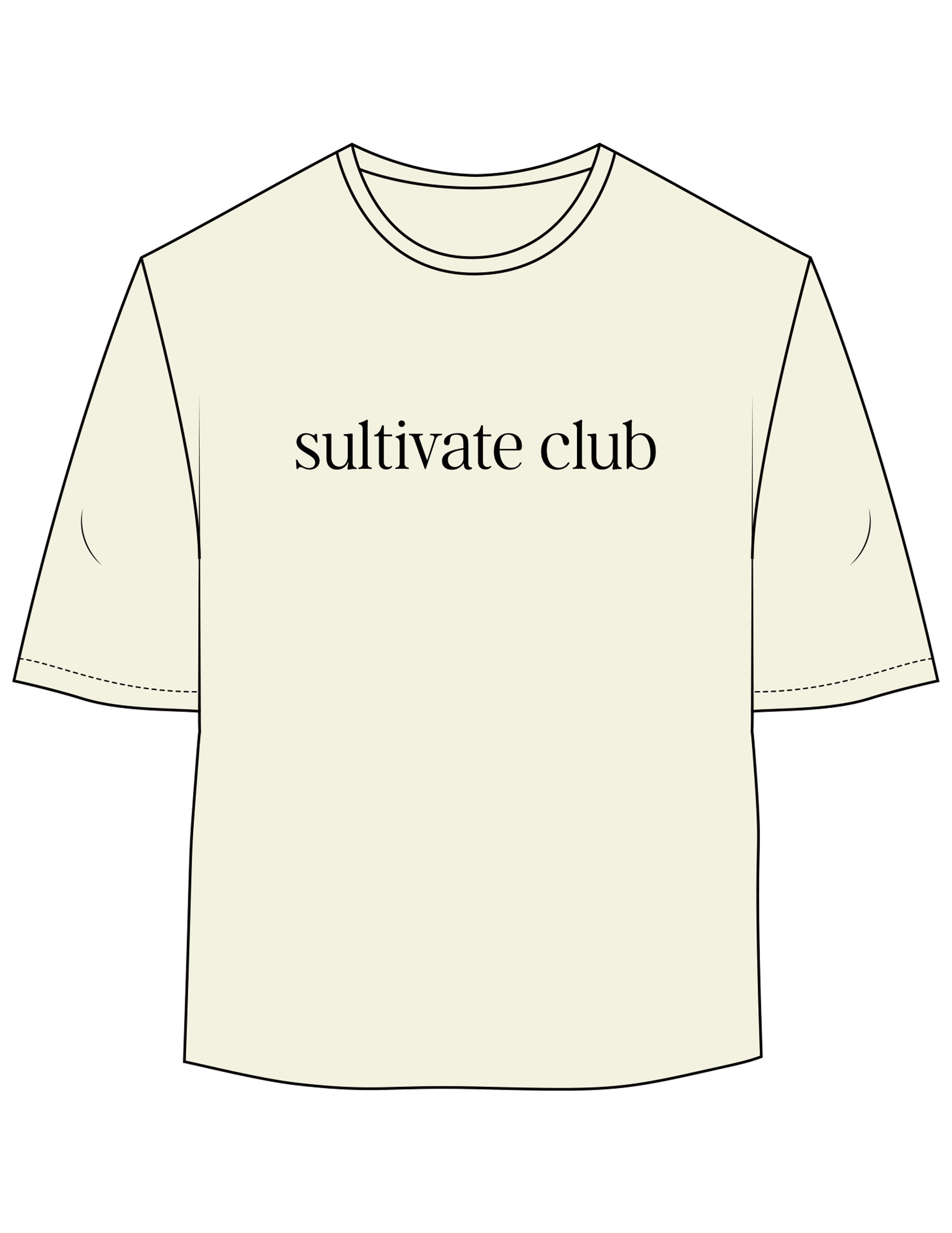 The Oversized Crop Tee - Butter - Sultivate - Center Chest & Back Stacked - Printed - Black