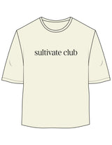 The Oversized Crop Tee - Butter - Sultivate - Center Chest & Back Stacked - Printed - Black