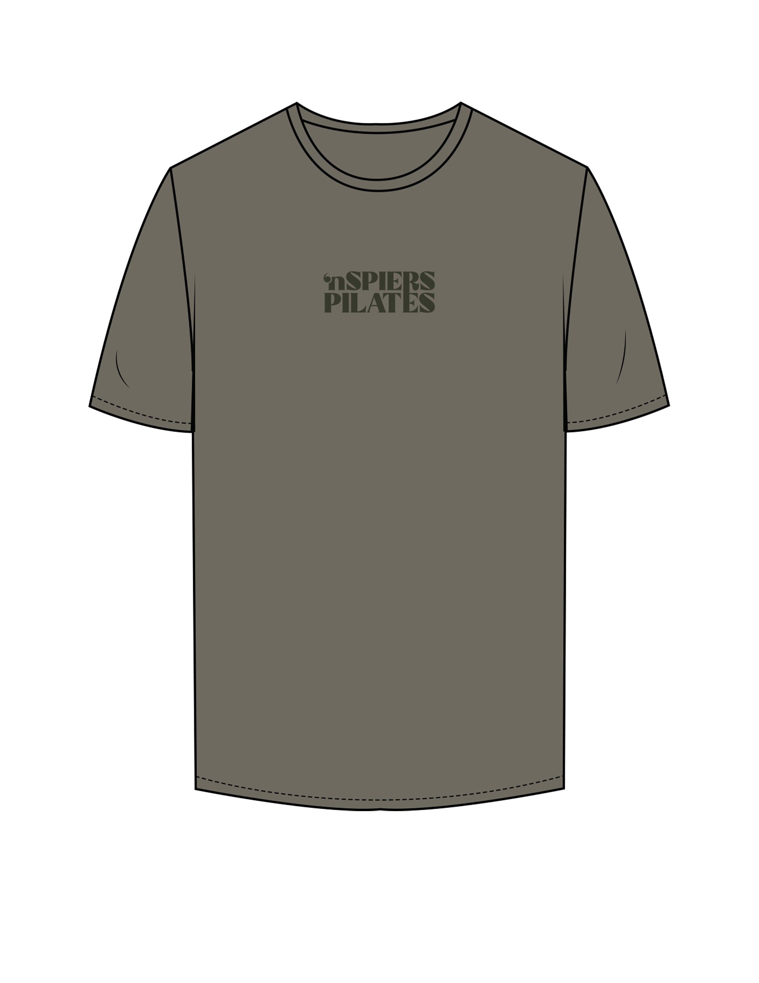 The Mens Tee - Cypress - NSpiers - Center Chest Stacked - Printed - Tone on Tone