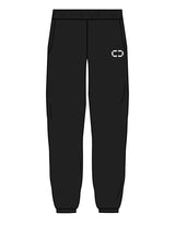 The Mens Sweatpants - Black - C2 Financial - Left Leg - Printed - White