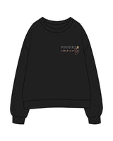 The Womens Crewneck - Black - Positively Fit - Left Chest & Back Stacked - Printed - Full Color