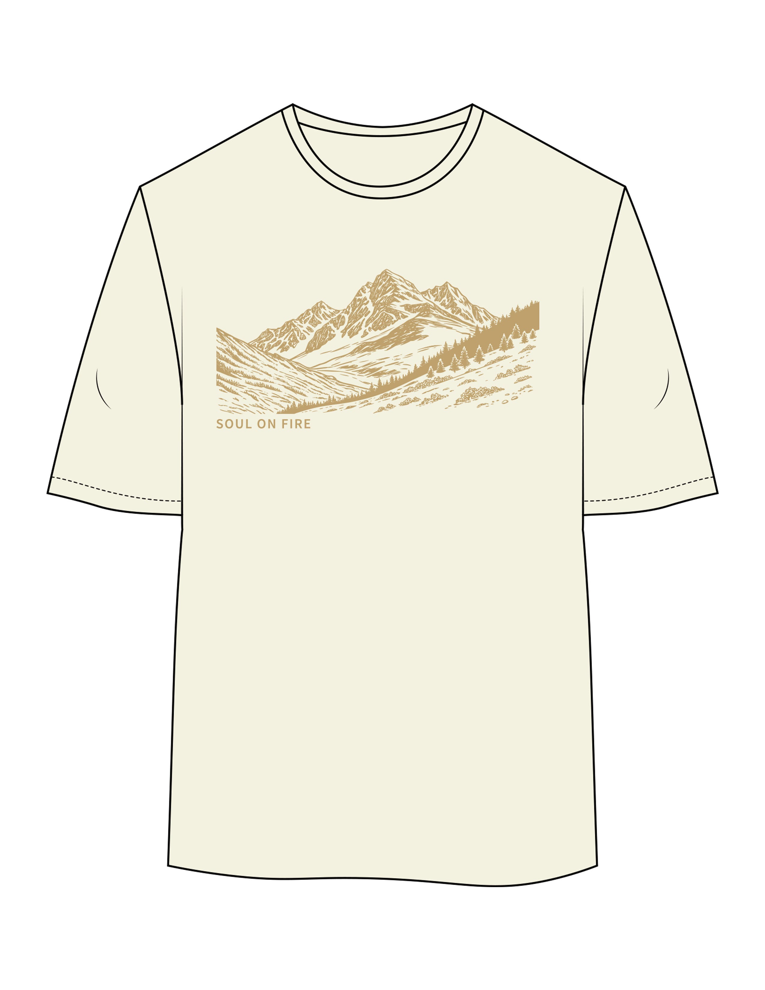 The Womens Oversized Tee - Butter - Plum Creek Church - Center Chest Image & Back Stacked - Printed - Golden