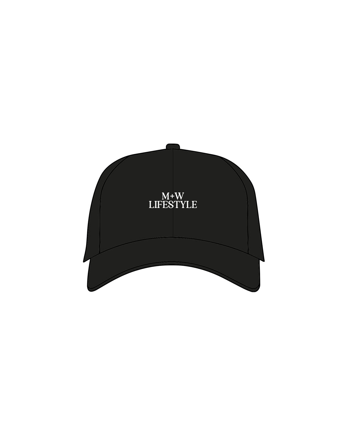 The Dad Hat - Black - Mega Well - Center Crown - Embroidered - White