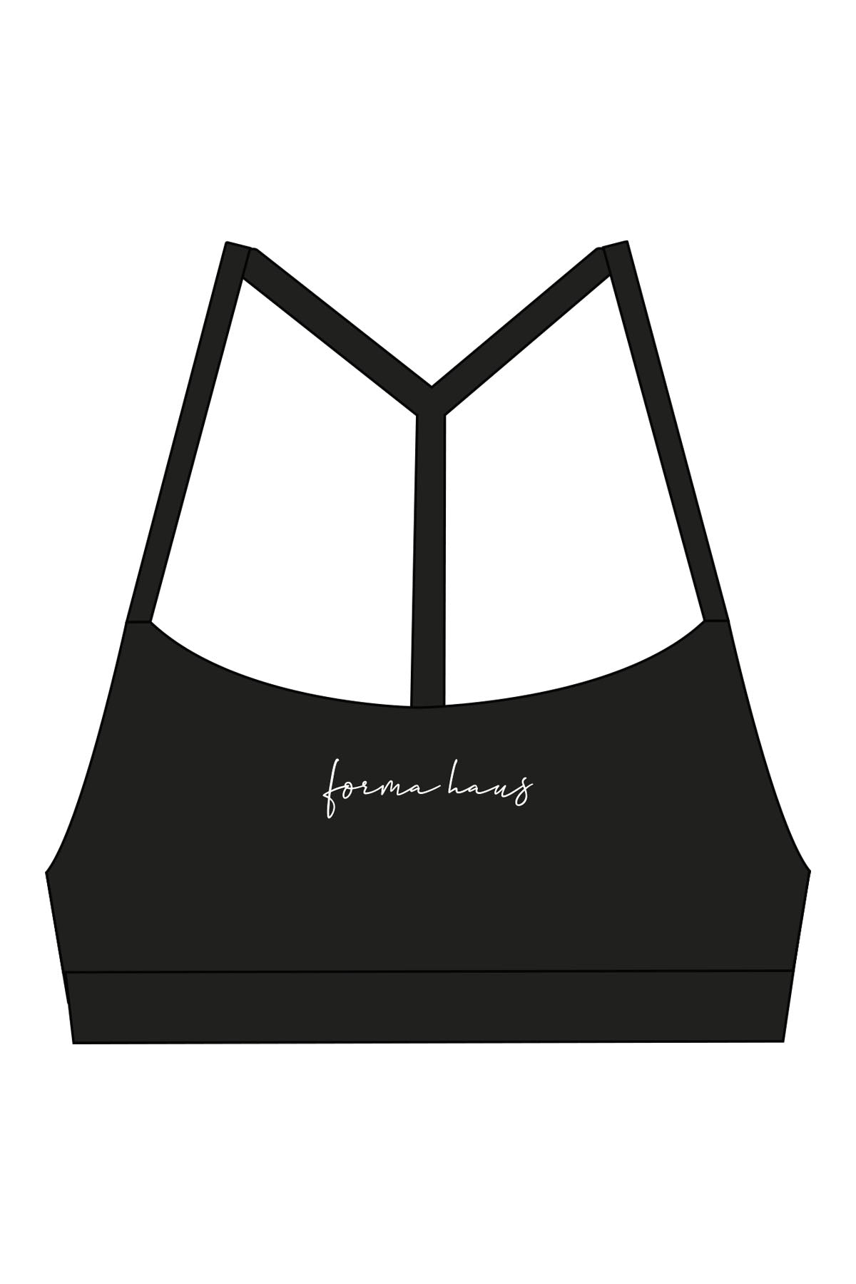 The Basic Bra - Black - Forma Haus - Center Chest - Printed - White