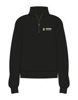 The Womens 1/4 Zip - Black - Recess Fitness - Left Chest Stacked & Back Neckline - Printed - Cream