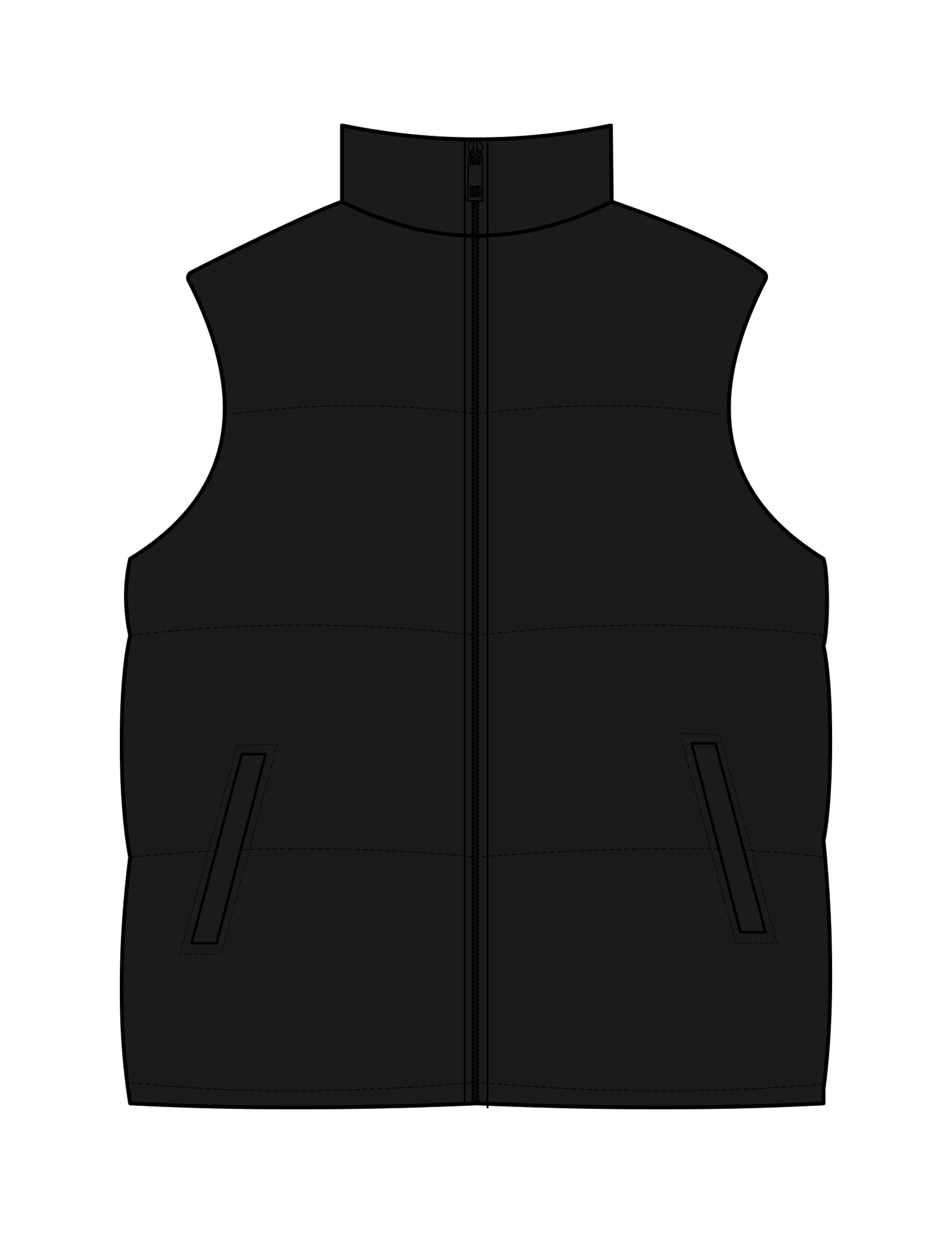 The Mens Puffer Vest - Black -Reiner Pump Systems -  Center Back - Printed - Full Color