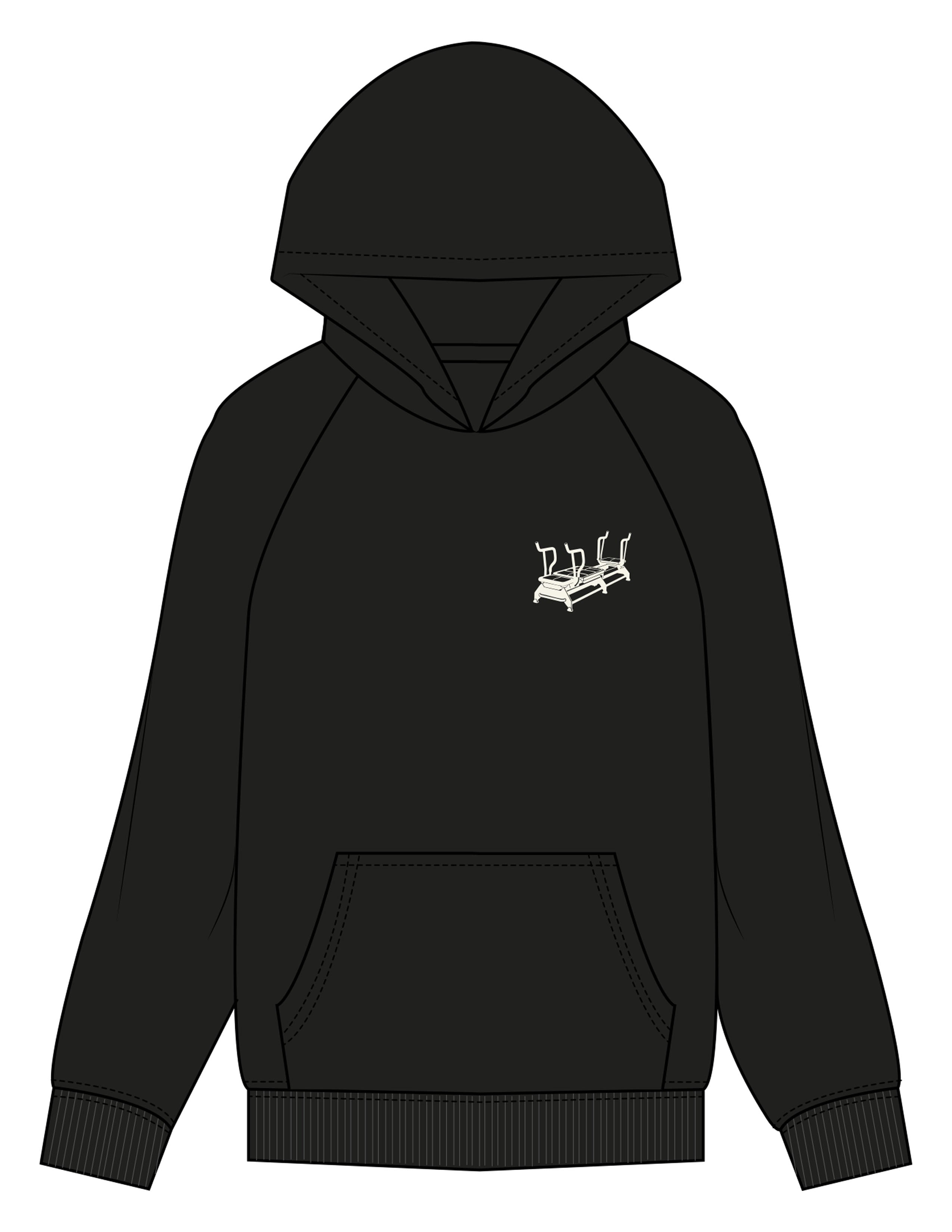 The Mens Hoodie - Black - Elevate Training - Left Chest & Back Stacked - Printed - Off White