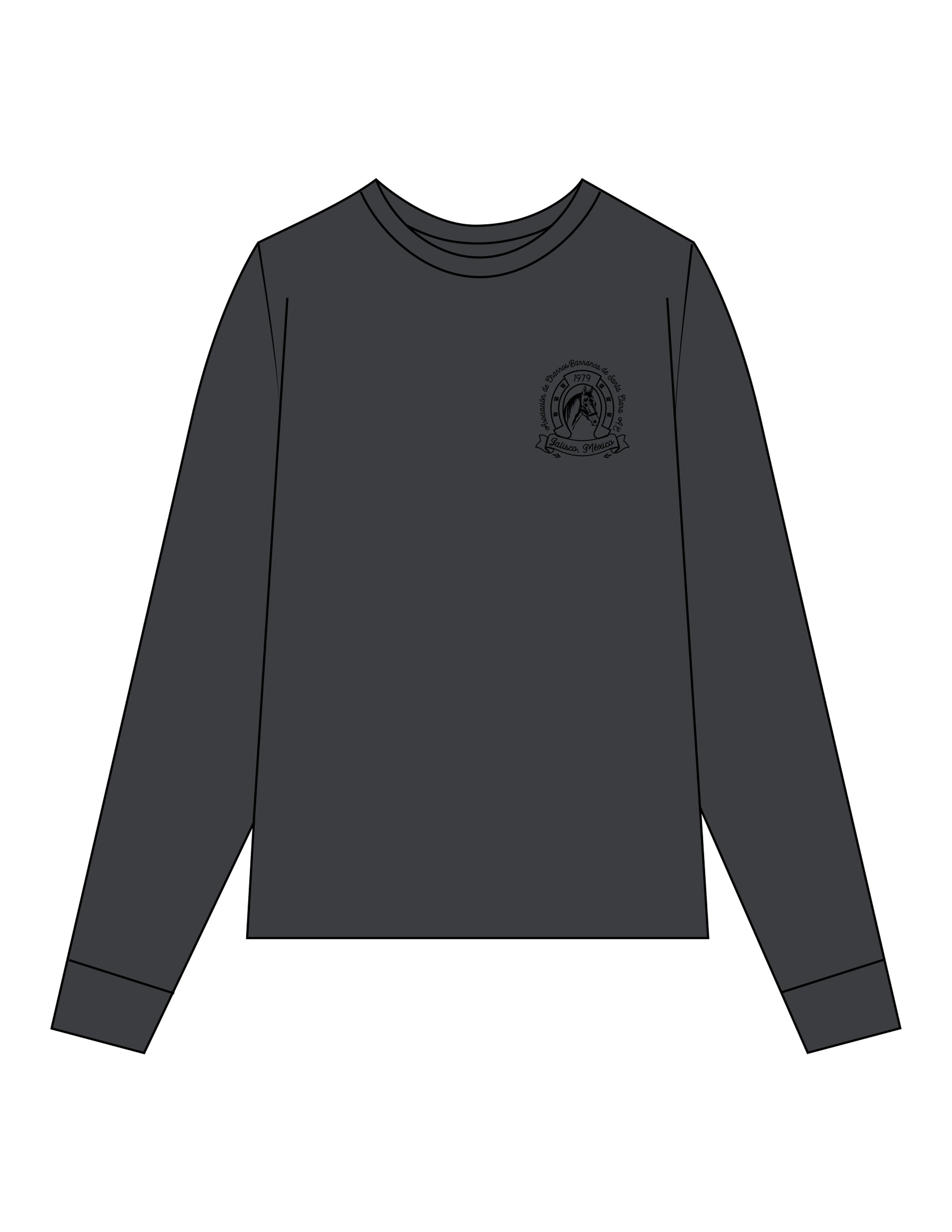 The Mens Heavyweight Long Sleeve - Washed Black - VCC - Left Chest - Embroidered - Black