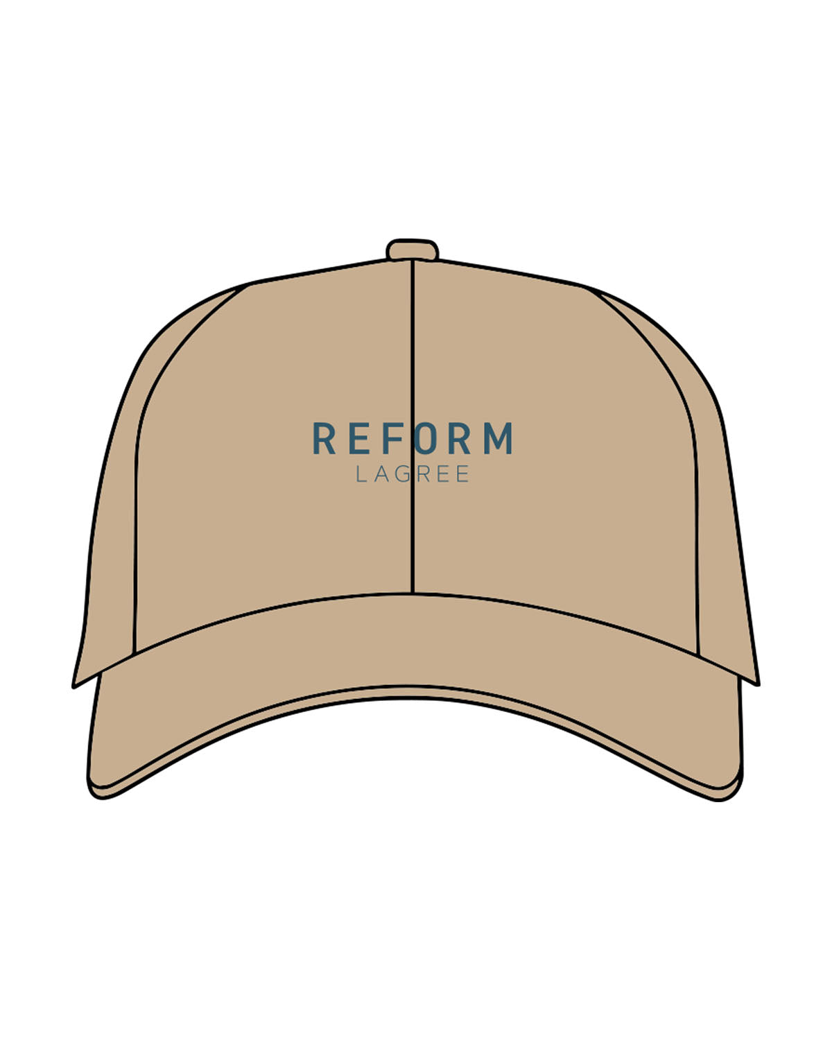 The Dad Hat - Khaki - Reform Fitness - Center Crown Stacked - Embroidered - Teal