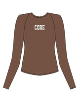 The Womens Sporty Long Sleeve - Brown - Core Crown Point - Center Chest - Printed - Full Color