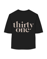 The Oversized Crop Tee - Black - 31Theraphy - Center Chest Stacked - Bone