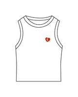 The Micro Rib Racer Crop - White - M4Lagree - Left Chest Logo - Printed - Full Color