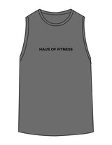 The Classic Full Length Tank - Shadow - Haus of Fitness - Center Chest - Printed - White