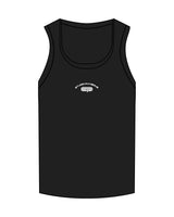 The Micro Rib Full Length Tank - Black - Studio Physique - Center Chest Arc Stacked - Printed - White