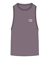 The Scoop Muscle Tank - Mauve - Cyclebar - Center Chest Stacked & Back Icon - Printed - Full Color