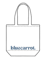 The Promo Tote Bag - White - BlueCarrot - Front Bottom - Printed - Blue
