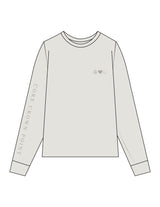 The Womens Heavyweight Long Sleeve - Washed Bone - Core Crown Point - Left Chest & Right Sleeve - Printed - Tone on Tone