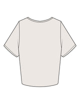 The Crop Tee - Bone - Velvaere - Center Chest Stacked - Printed - Terracota