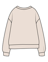 The Midweight Unisex Crewneck - Washed Ivory - Practice Yoga - Center Chest Stacked - Printed - Charcoal