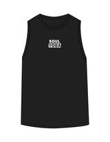 The Classic Full Length Tank - Black - Soul Yoga - Center Chest Stacked - Printed - White